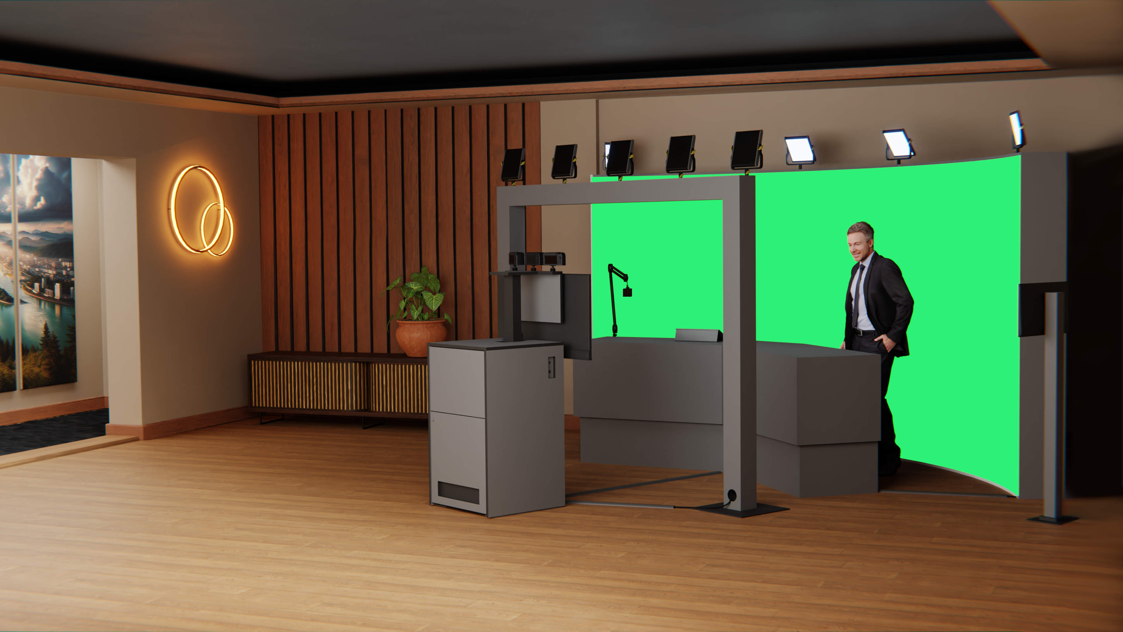 Das Vistroem Studio ist ein kompaktes selbst Bediener Greenscreen-Studio für Aufnahmen, Videokonferenzen und Livestreams.